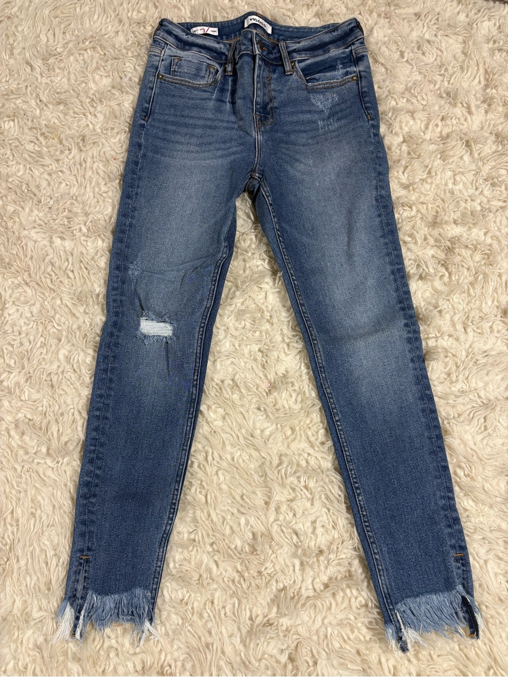 Vigoss Medium Blue Distressed Skinny Jeans